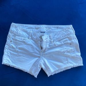 American Eagle white denim shorts